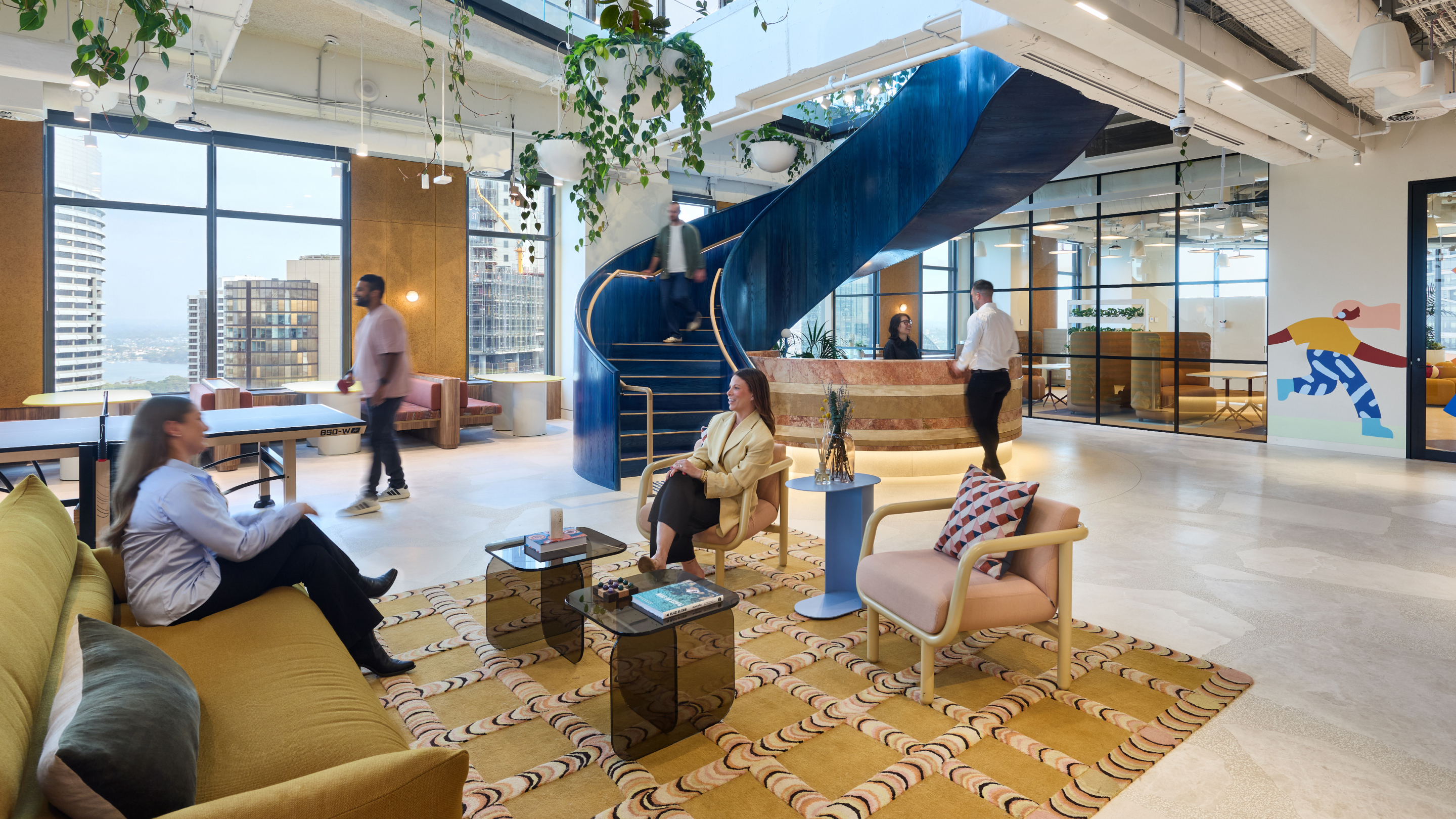 Intuit Workplace interior with colourful workplace design