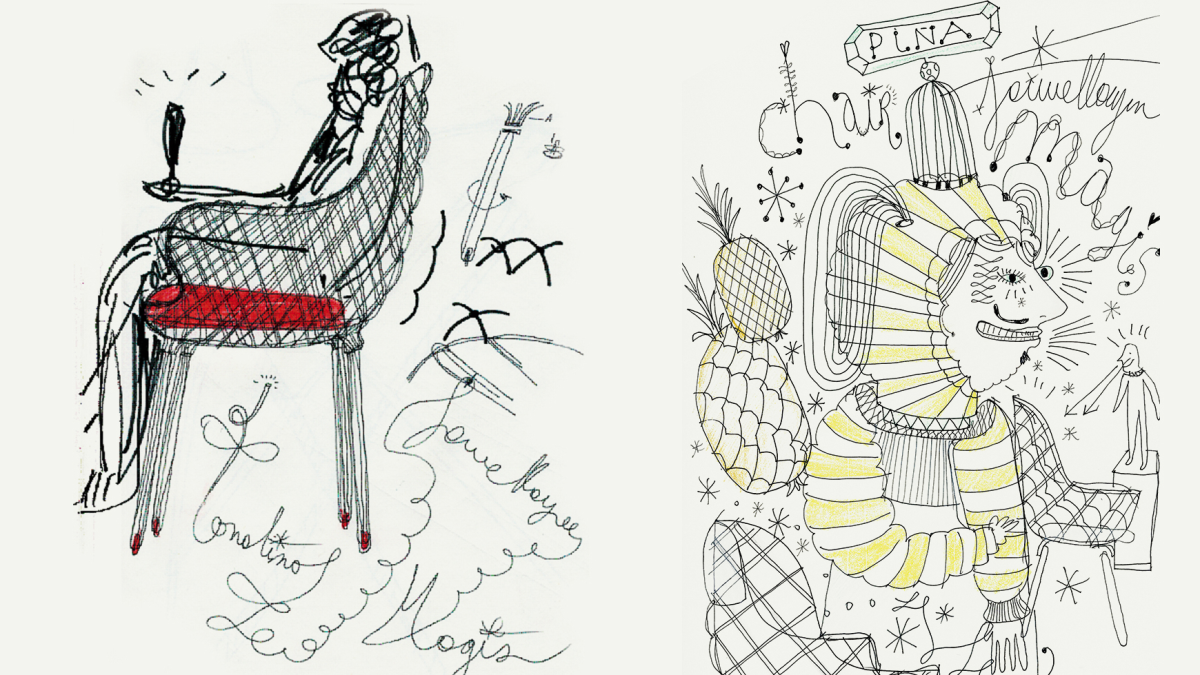 Piña Chair design sketch by Jaime Hayón for Magis
