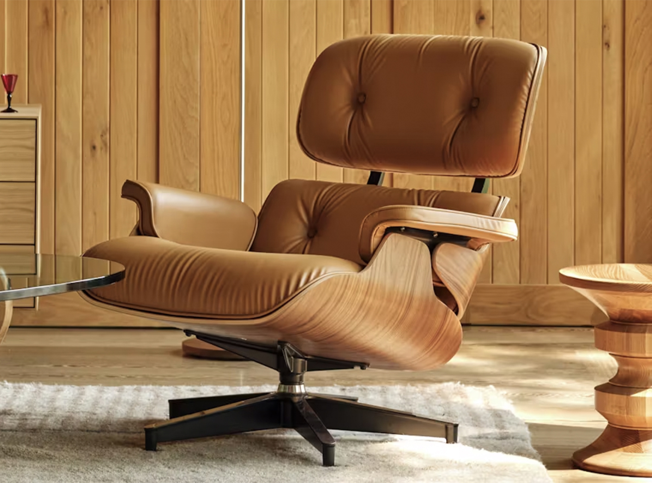 Eames Lounge Chair and Ottoman material selection at the Eames Atelier