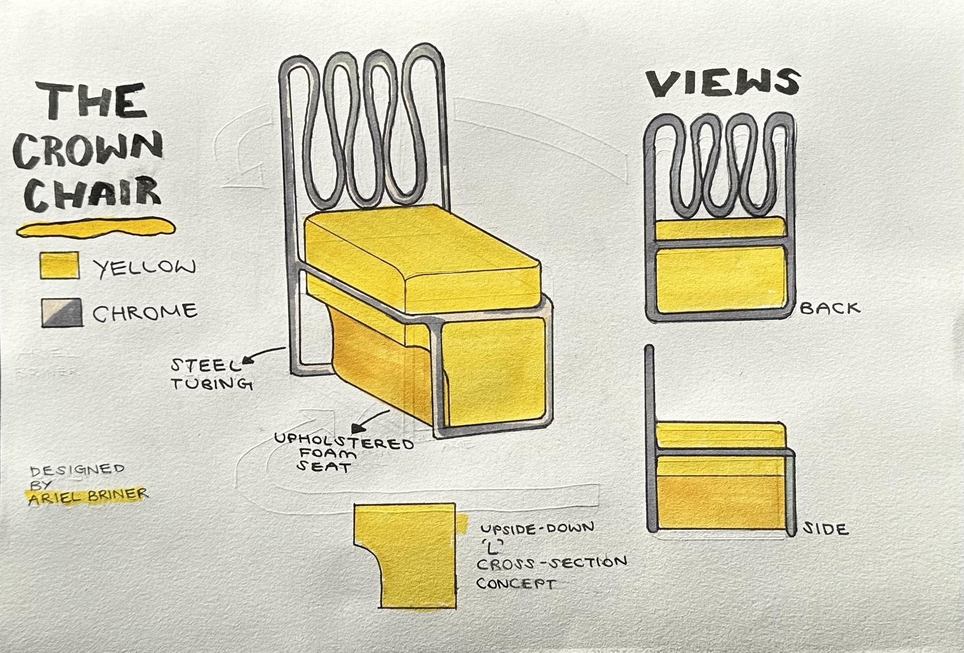 The Crown Chair drawing by Ariel B.