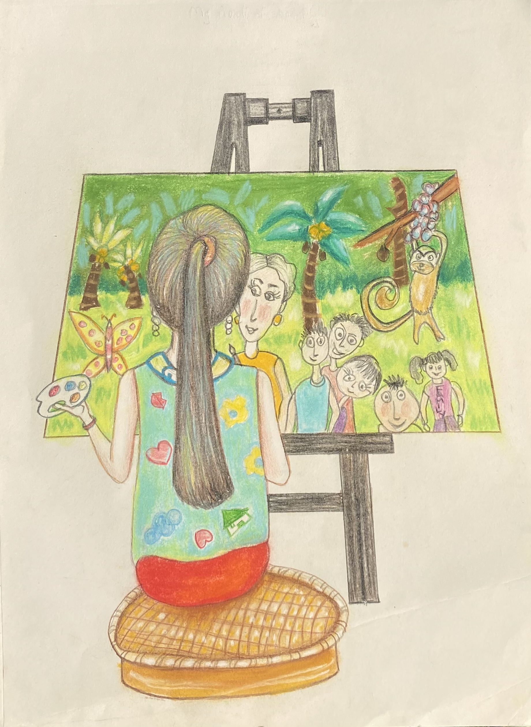 Bar Chair drawing by Rea B.