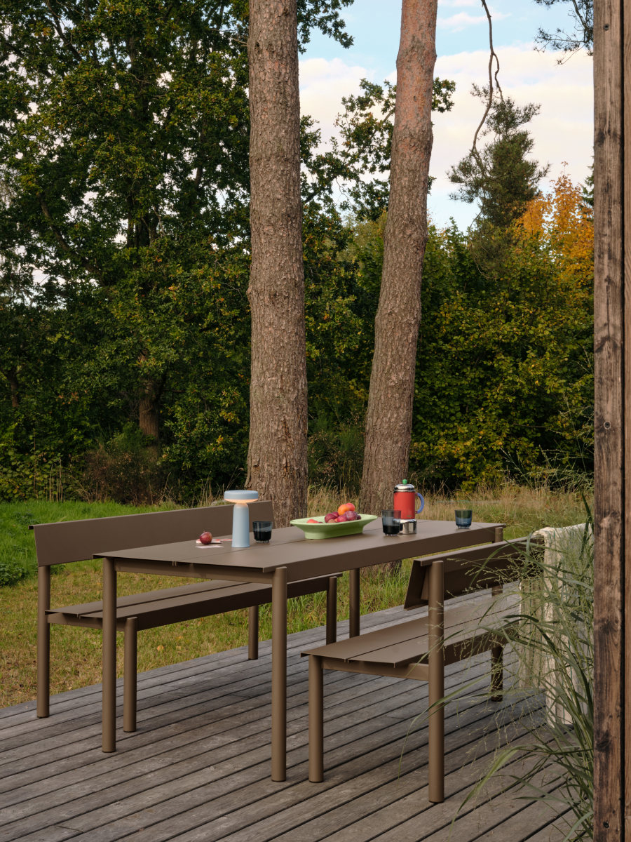 Linear Steel Bench with backrest