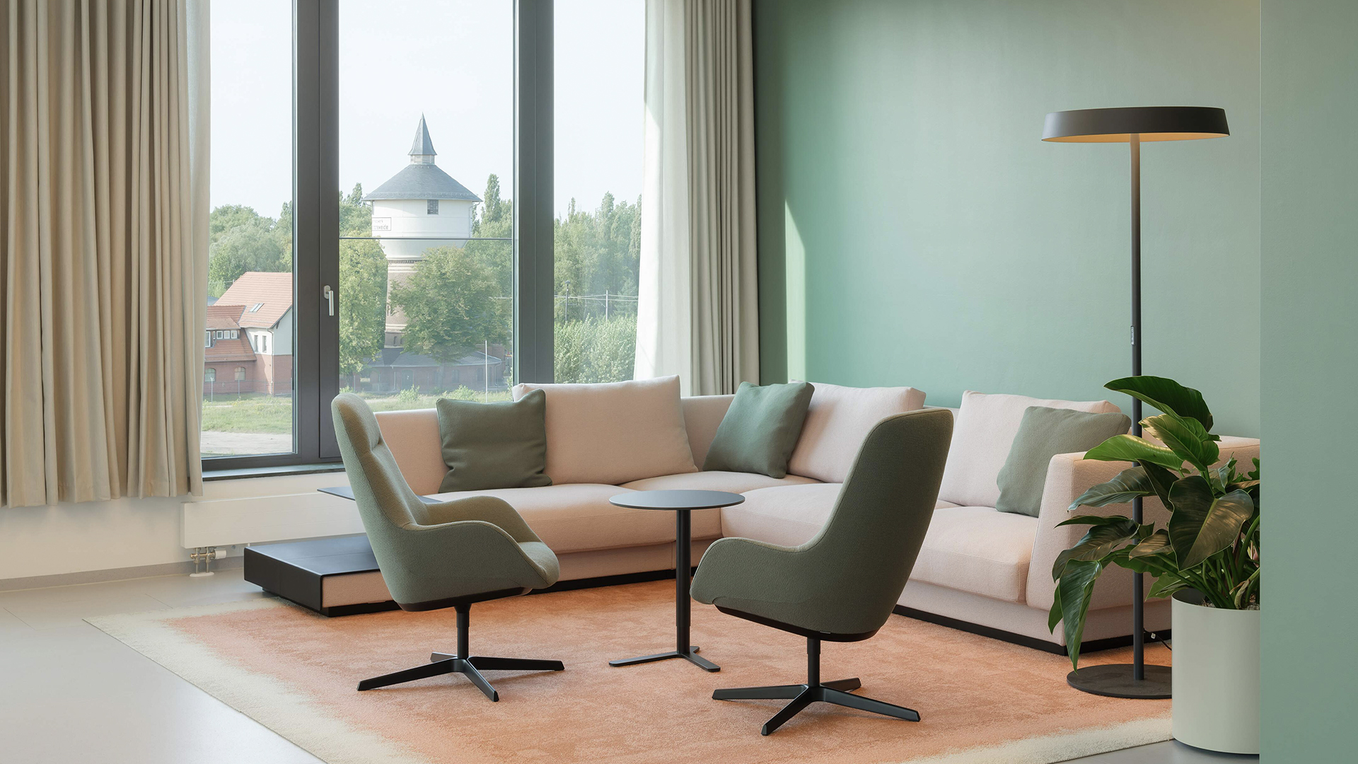 Sheru Lounge Armchair, 4 Star Base, Lifestyle