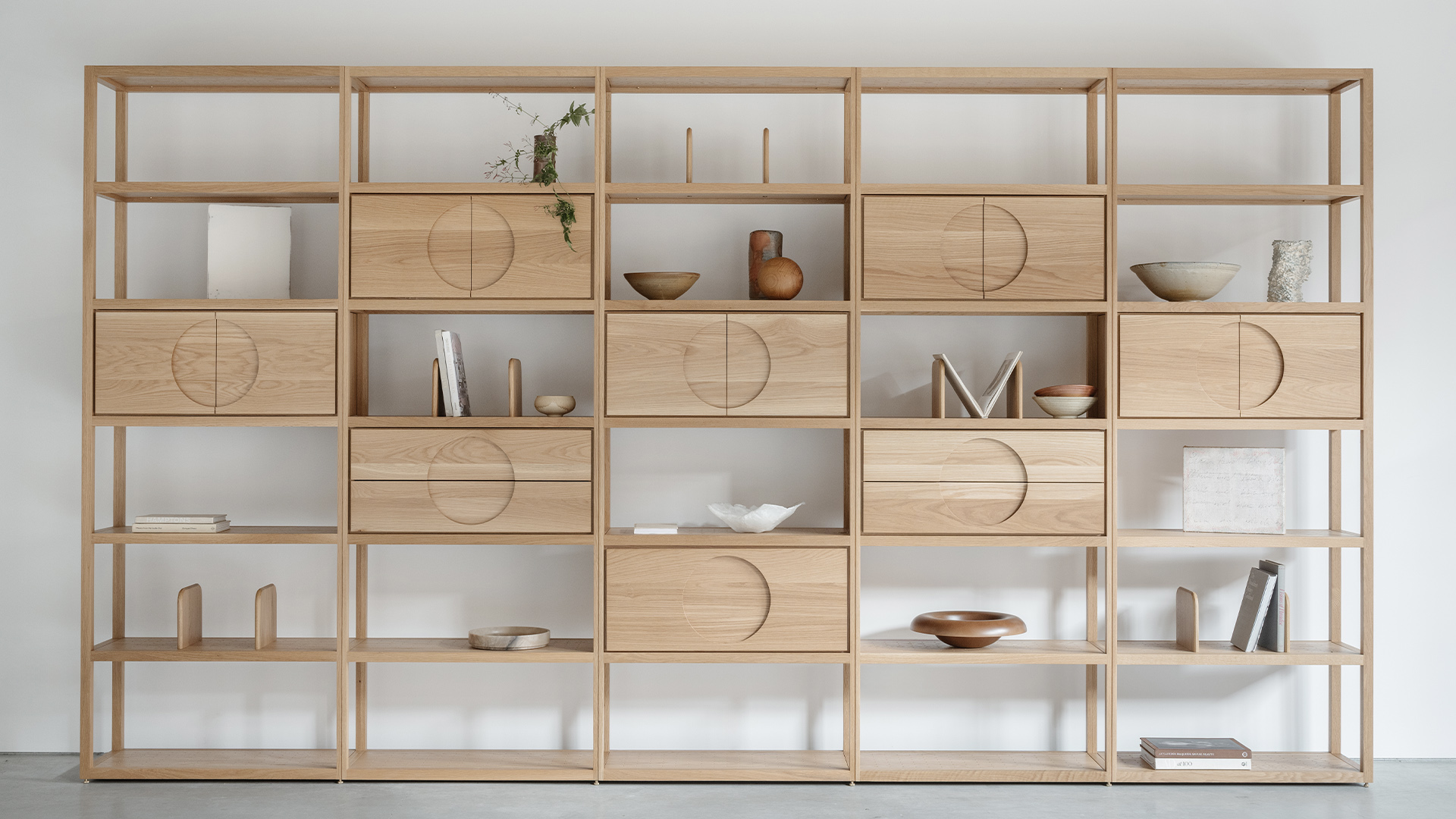 Grid Shelving, Oak, Lifestyle