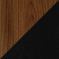 Walnut & Black Leather