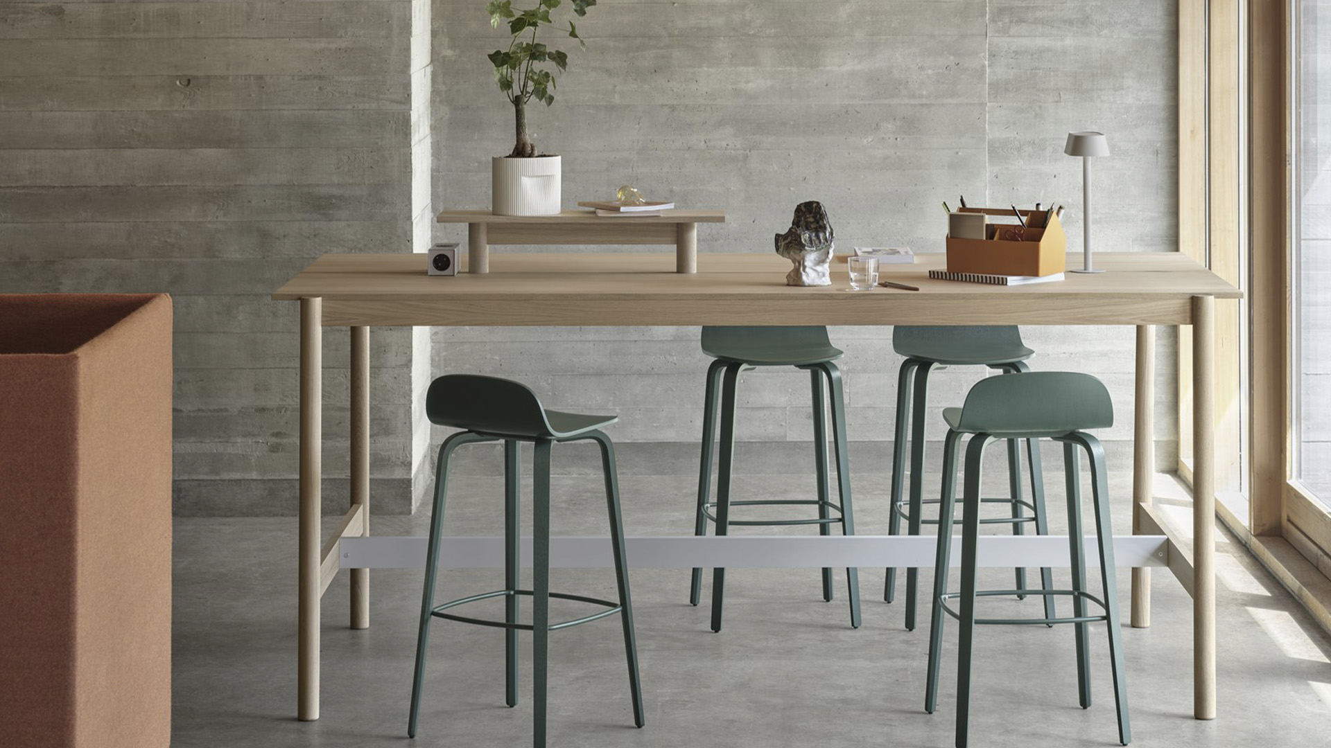 Visu Stool, Dark Green, Lifestyle