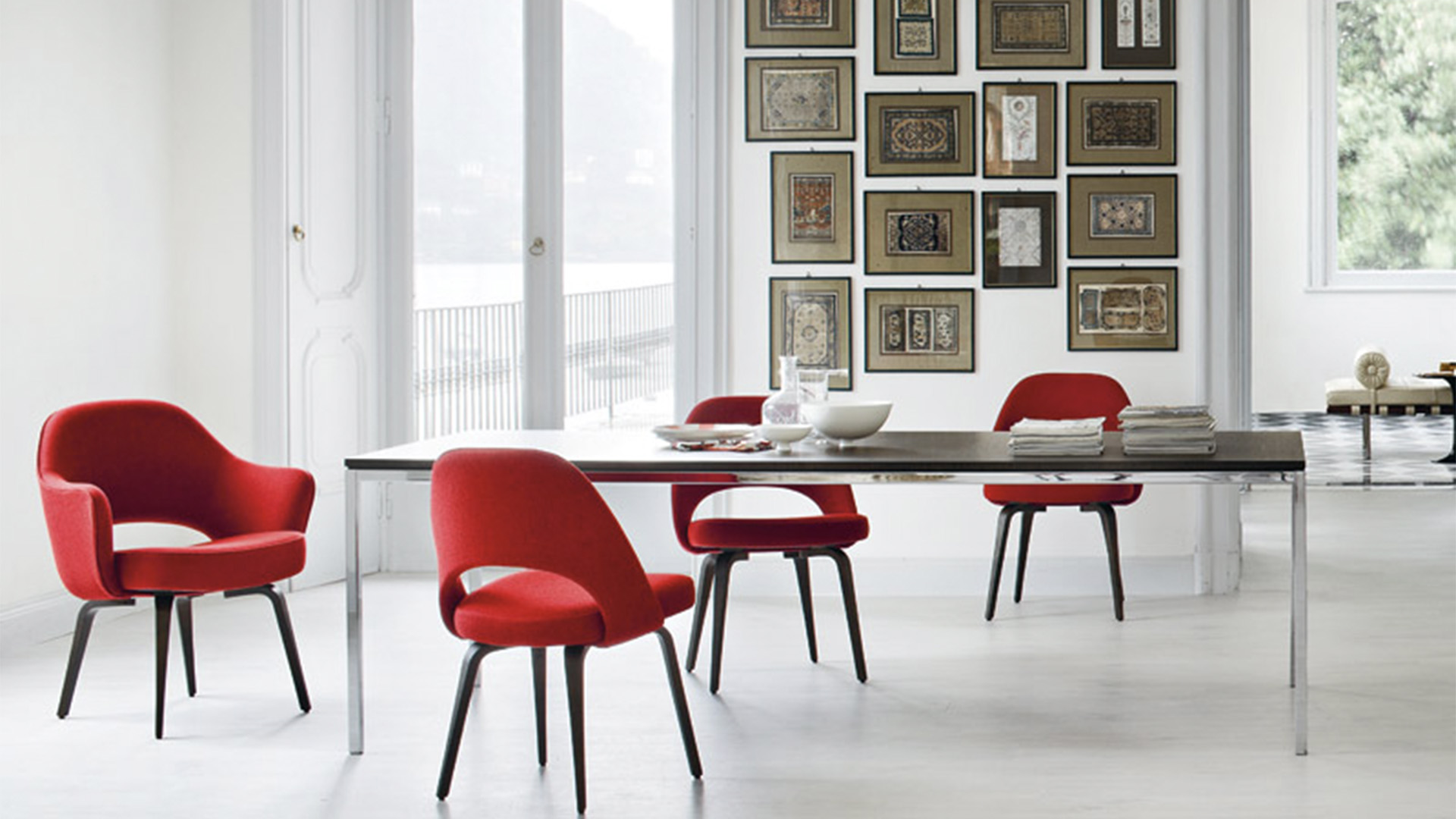 Florence Knoll Dining Table, Rectangle, Lifestyle