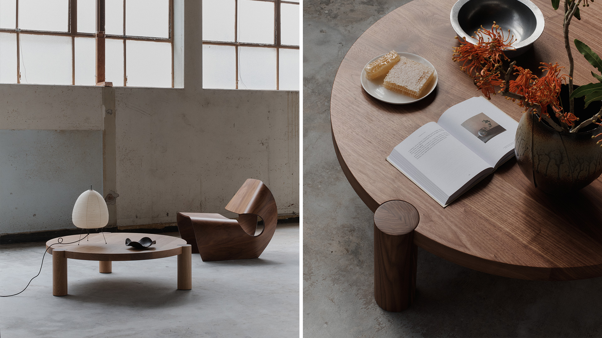 Breadstick Coffee Table, Round, Lifestyle