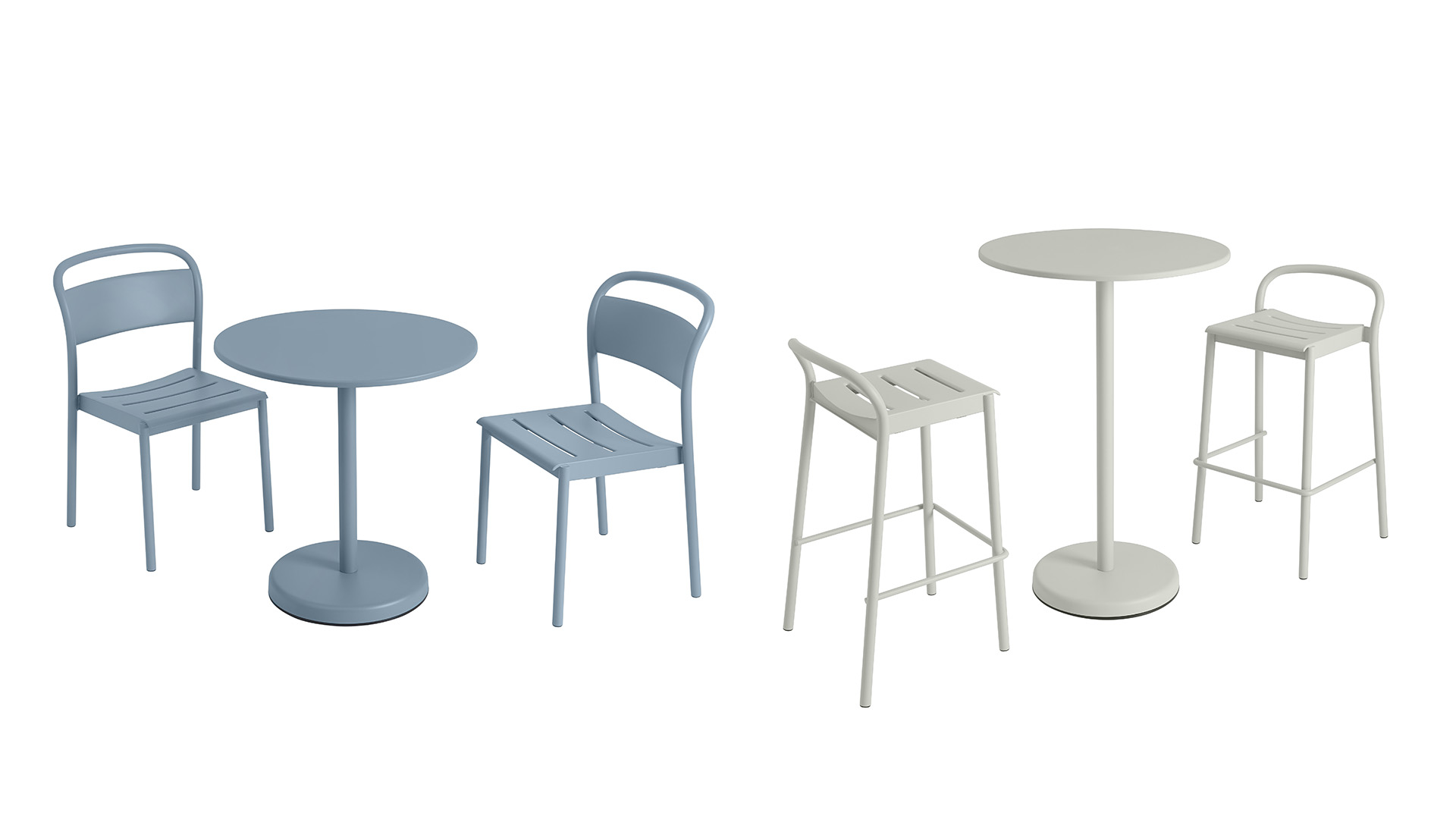 Linear Steel Round Cafe Table, Lifestyle
