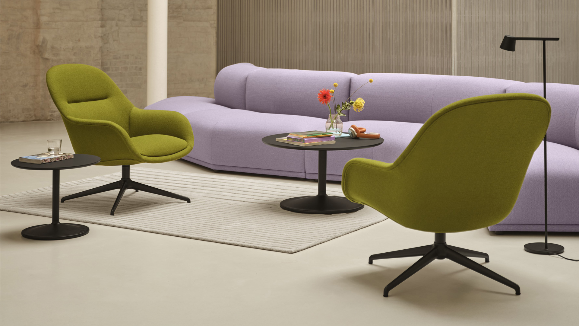 Fiber Lounge Armchair, Swivel Base