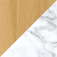 Light Oak & Carrara Honeycomb Marble