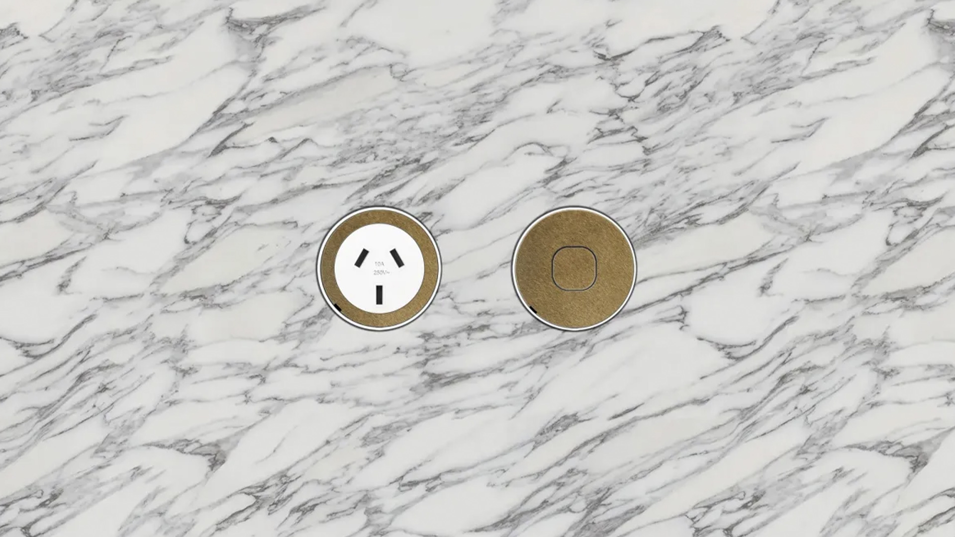 Carbon Single Outlet, 1G Switch, Aged Brass, Lifestyle