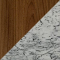 Walnut & White Marble