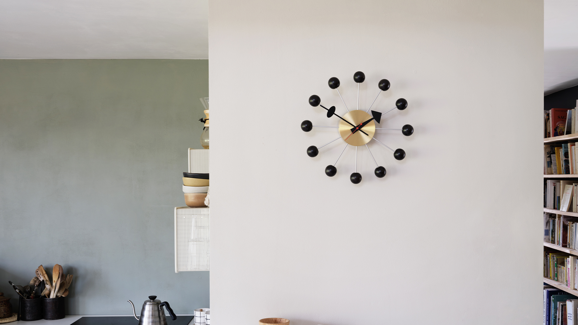 Ball Wall Clock, Black Lifestyle