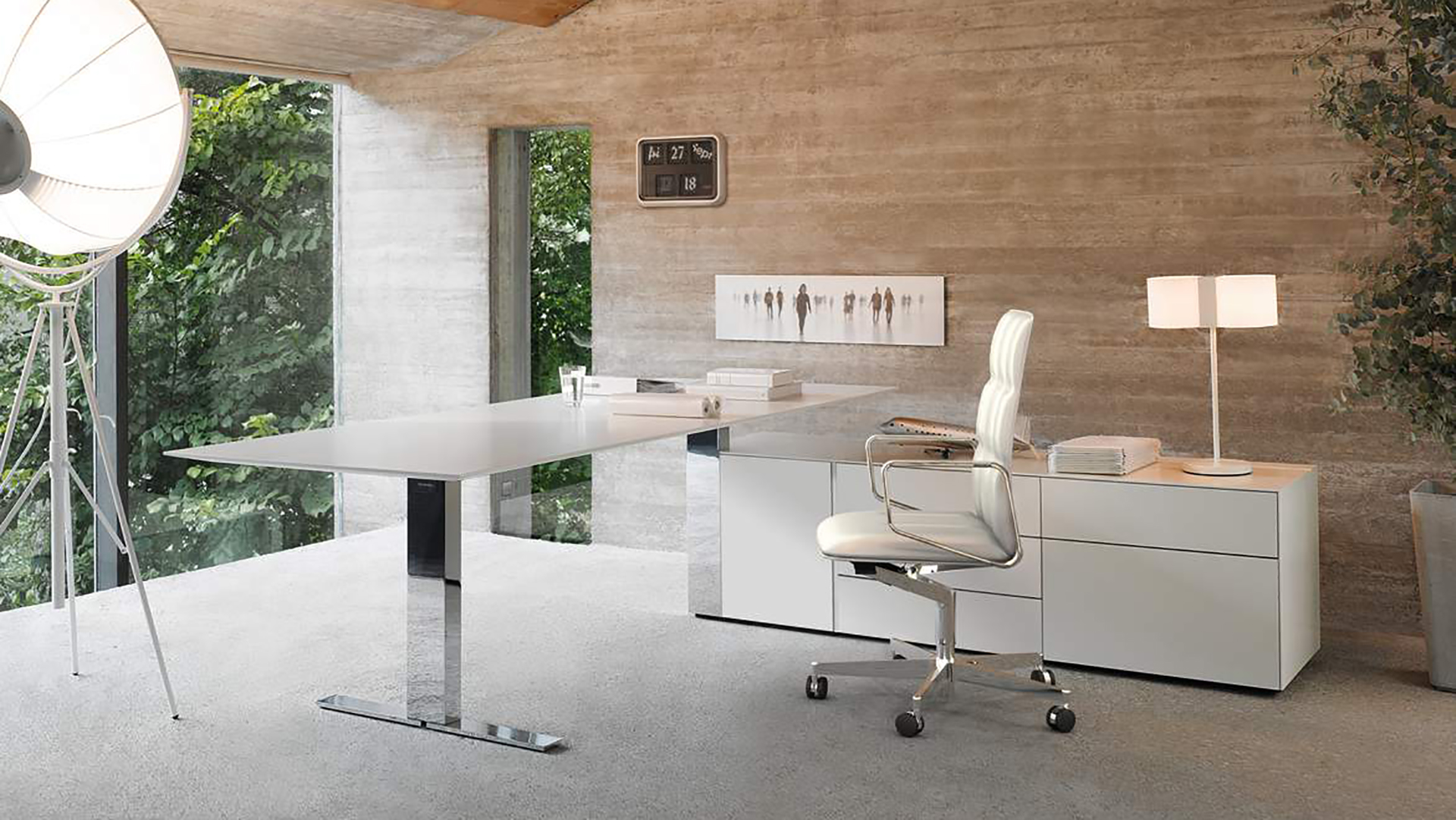 Walter Knoll ExecV Desk Living Edge