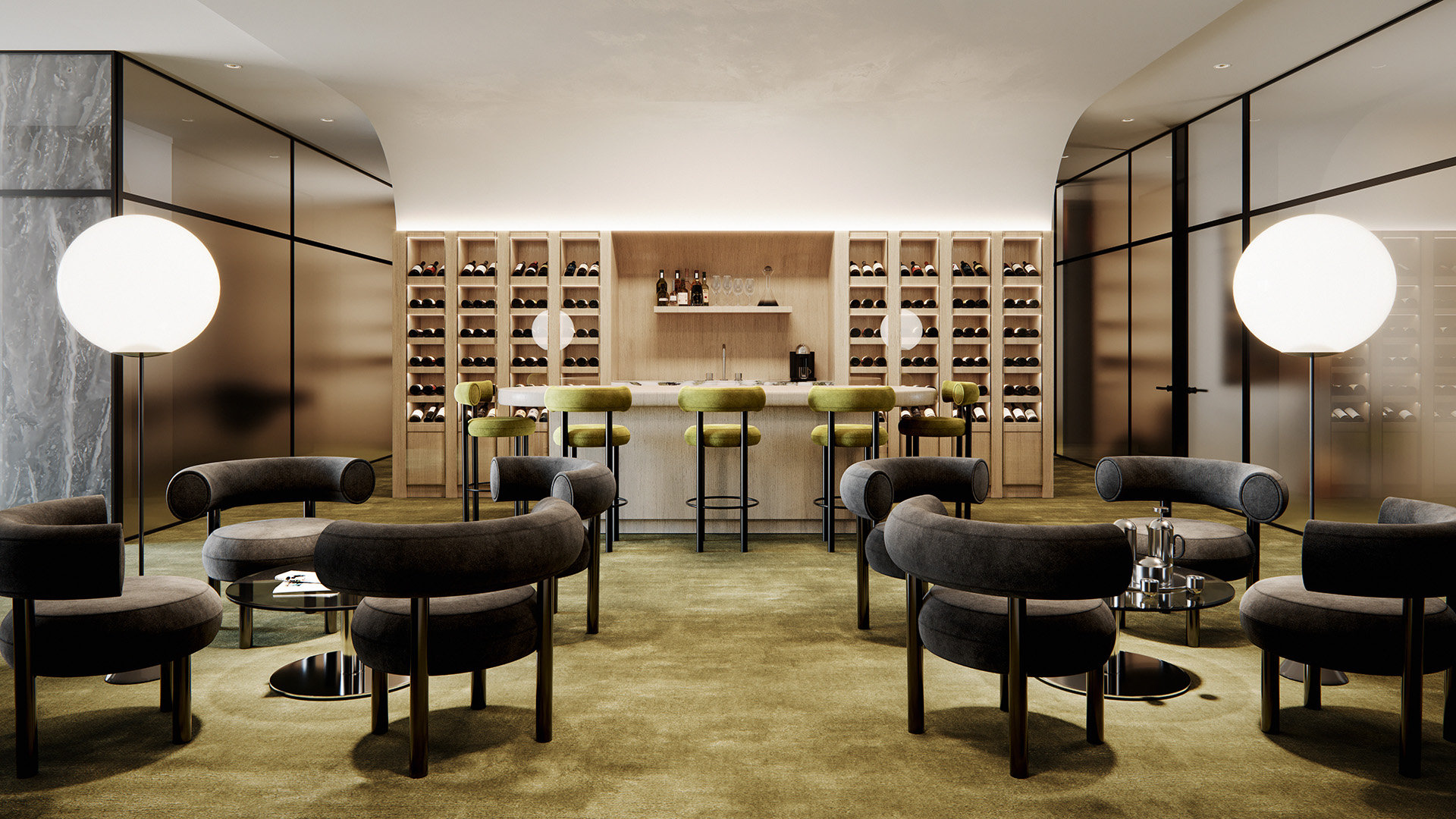 Globe Cone Slim Floor Lamp, Lifestyle