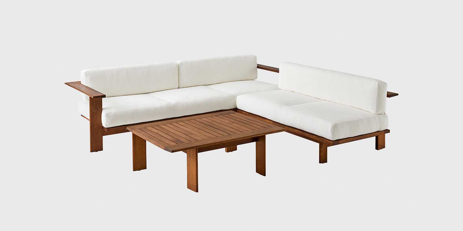 Rail Sofa with Coffee Table