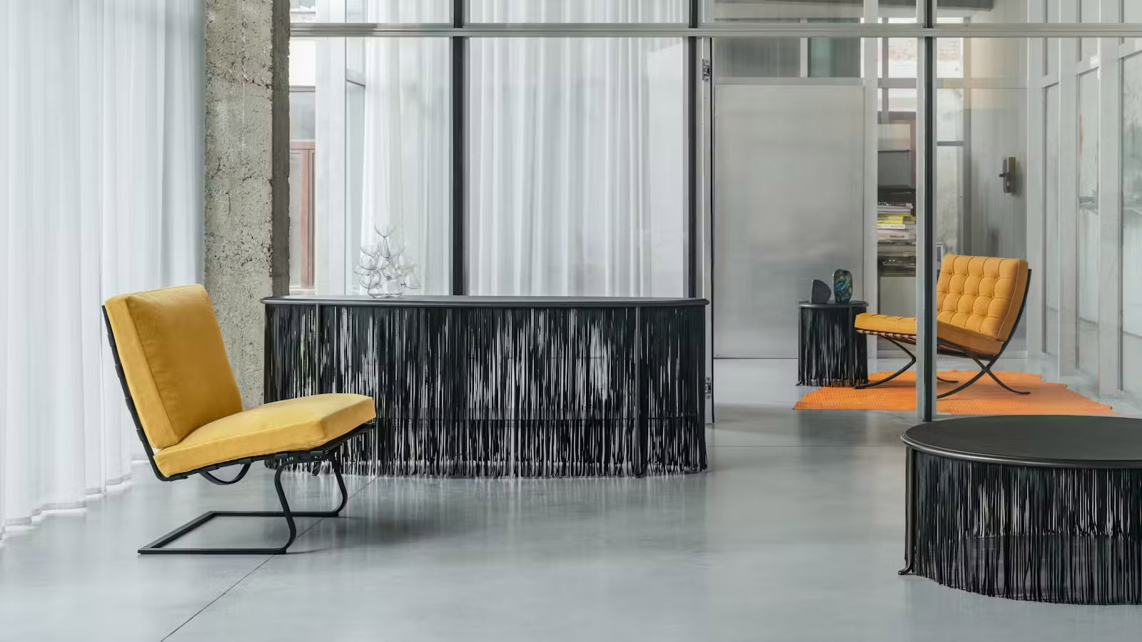 Dozie Kanu Console Table, Black, Lifestyle