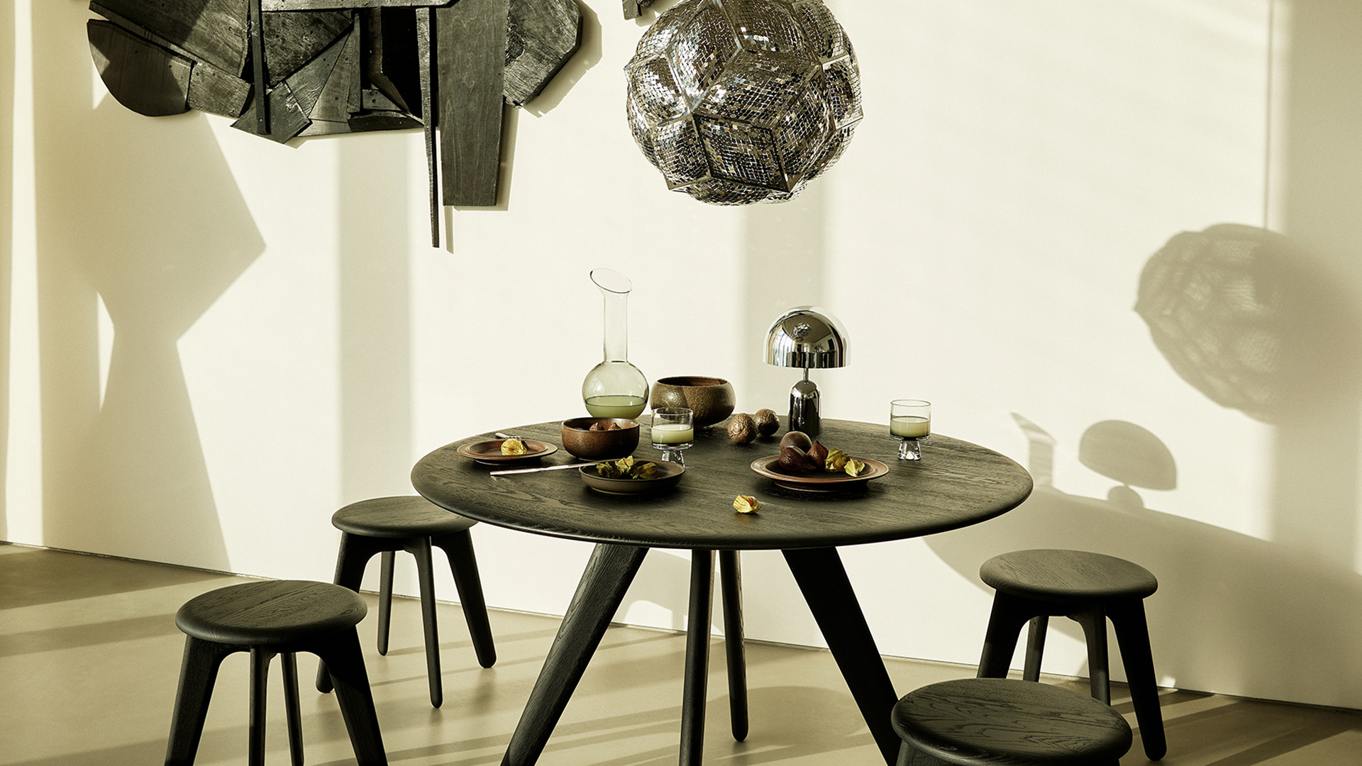 Slab Dining Table, Round, Lifestyle