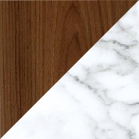 Walnut & Carrara Honeycomb Marble