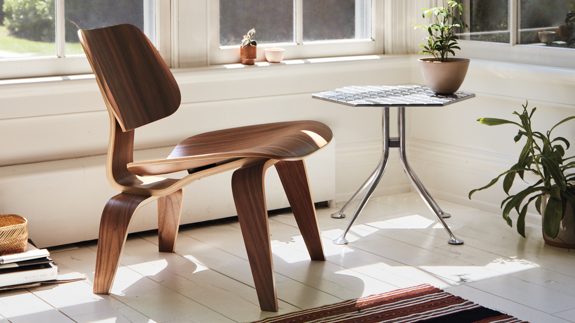 Eames Moulded Plywood Lounge Chair, Wood Base