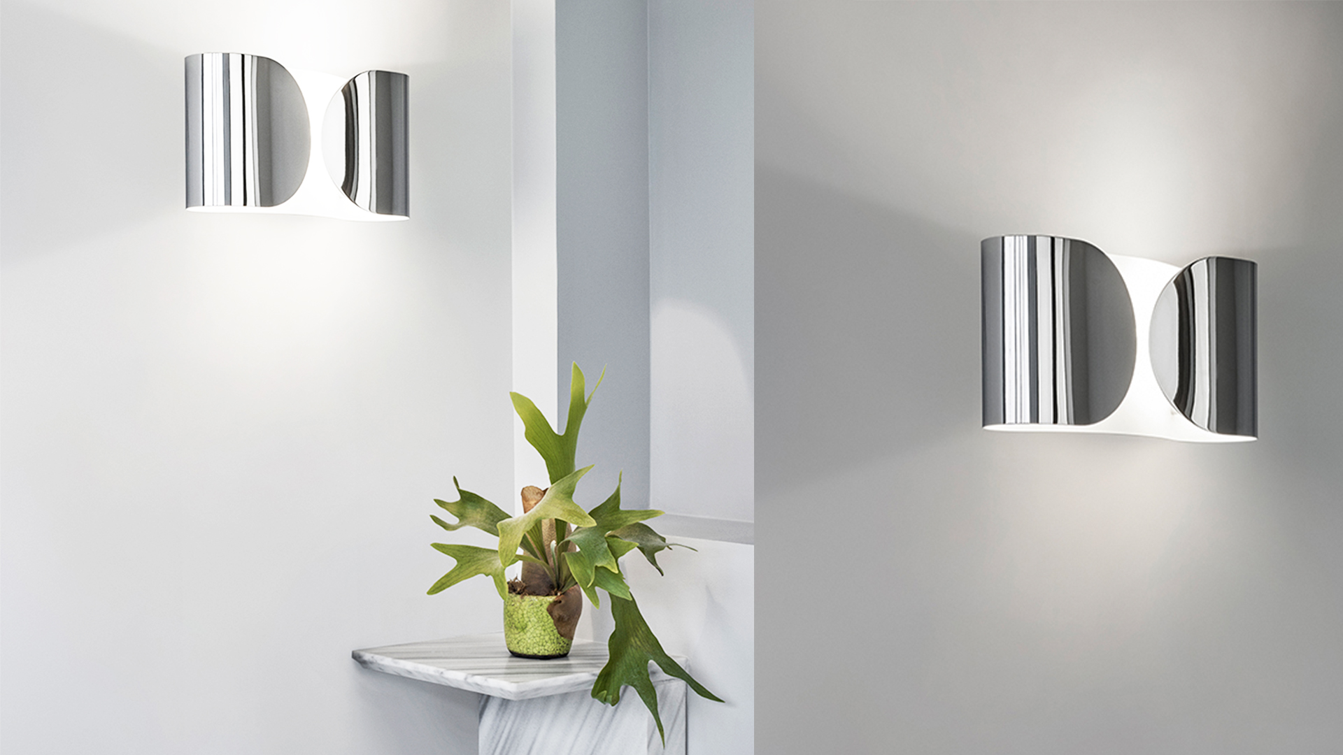 Foglio Wall Lamp, Chrome Lifestyle